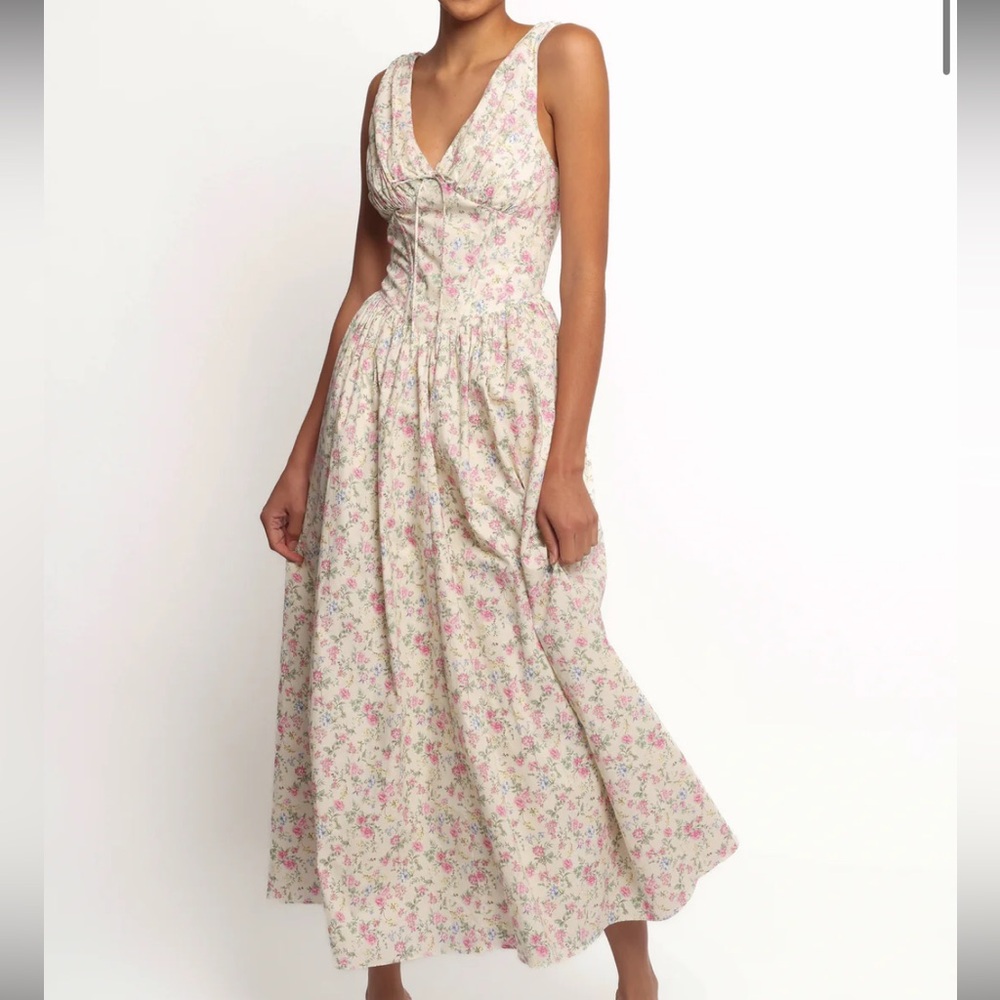 Petal & Pup Floral Maxi Dress - Cream and Pink